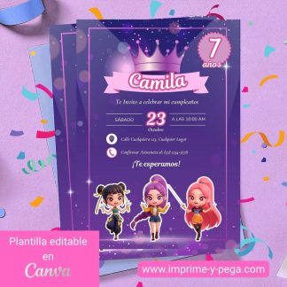 Invitación Digital & Imprimible Huntrix 01