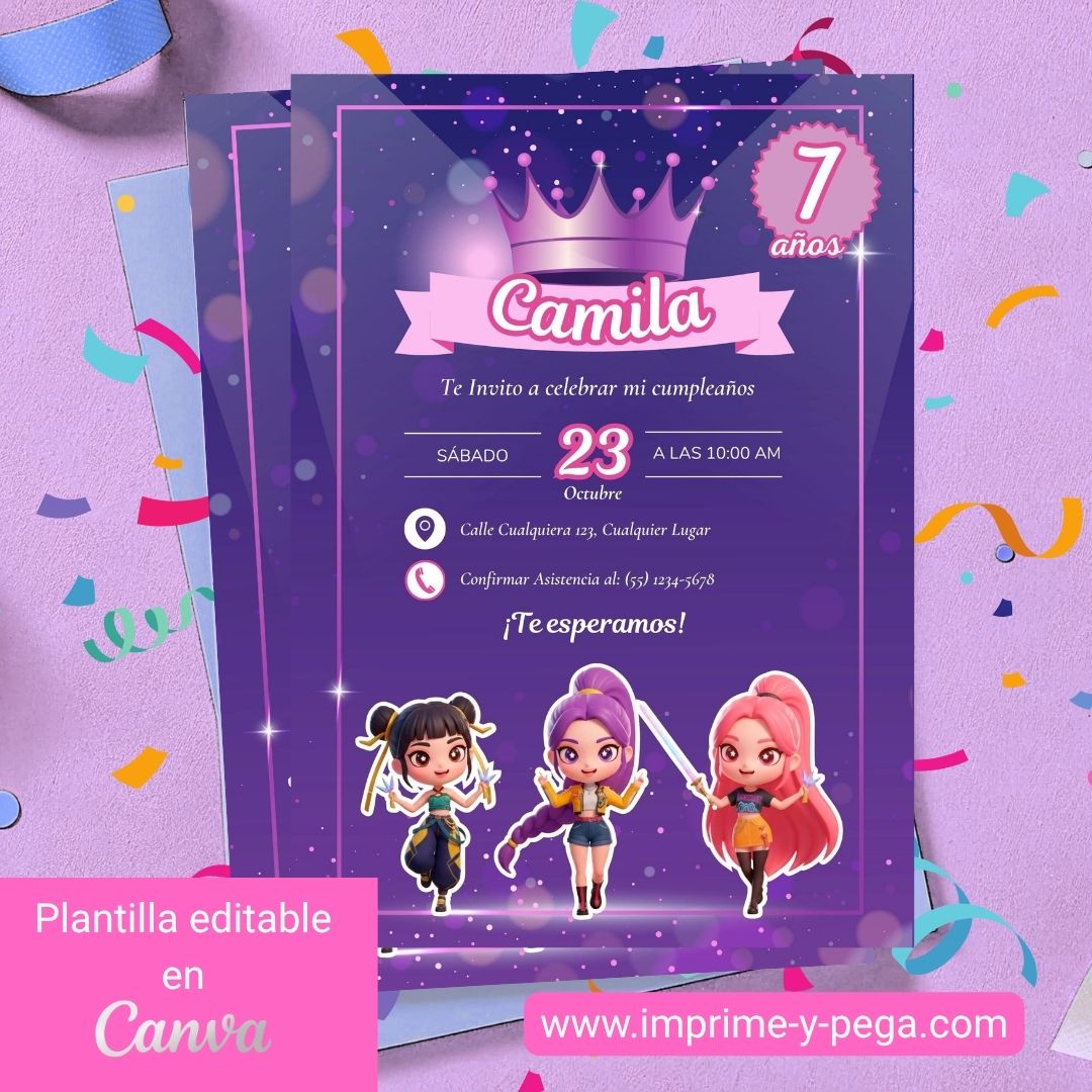 Invitación Digital & Imprimible Huntrix 01